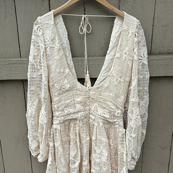 Free People Jen's Pirate Booty Reflection Lapis Mini Dress Bohemian Wedding - Picture 11 of 11